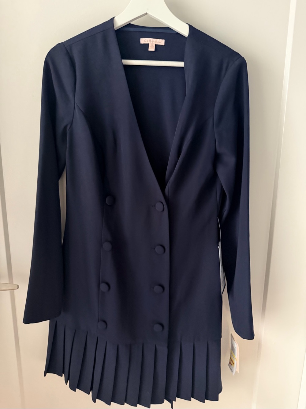 City Studio Navy Double Breasted Pleated Blazer Dress NWT size Medium